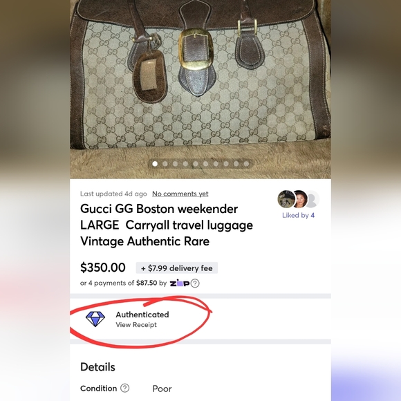Gucci GG Boston weekender LARGE  Carryall travel luggage Vintage Authentic Rare - Picture 3 of 14